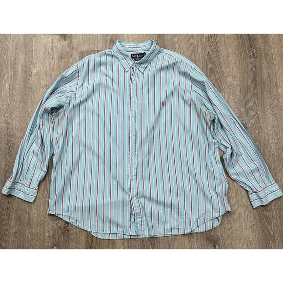 Ralph Lauren Other - Ralph‎ Lauren Shirt Men's 3XB Big Blue Pink Striped RL Classic Fit Pony Shirt